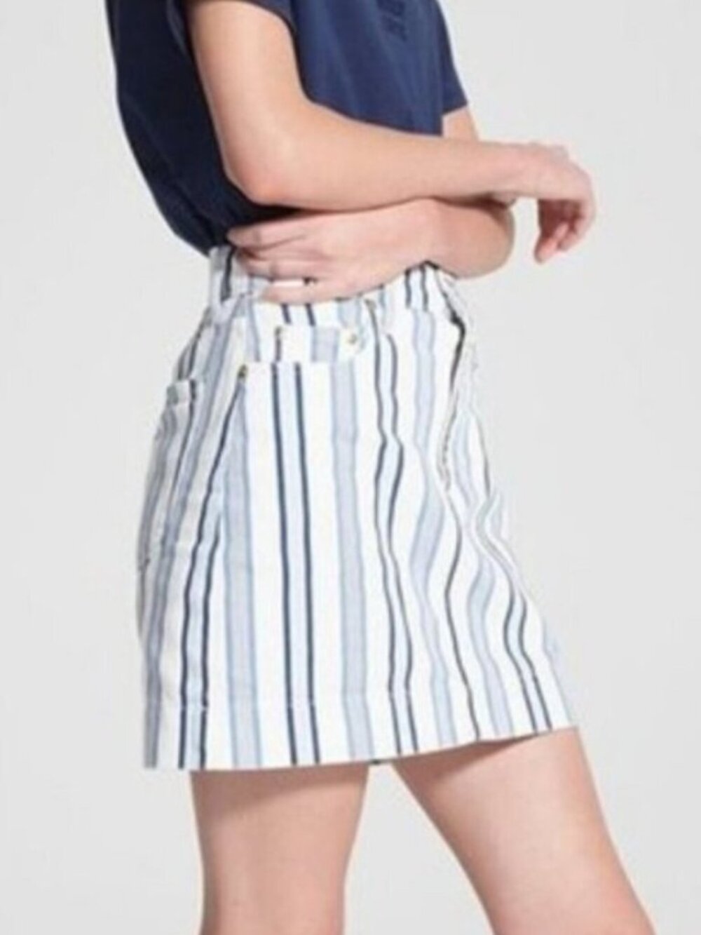 Nobody Denim 100% cotton striped Piper Mini Skirt
